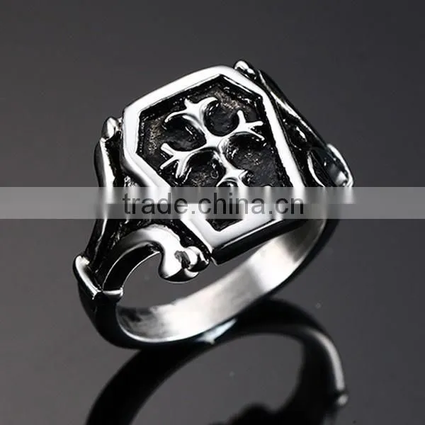 Men Jewelry Punk Style Fashion Cross Design Ring 2016