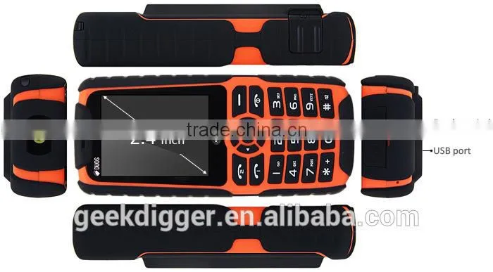 XP3500 Orange Quad Band Unlocked Phone FM / MP3 / Dual SIM / Flashlight / Power Bank