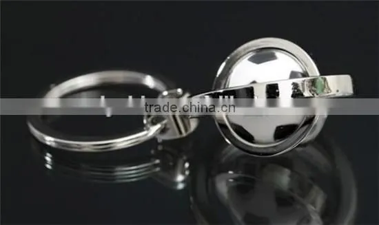 Cheap silver metal nickle free mini soccer ball keychain