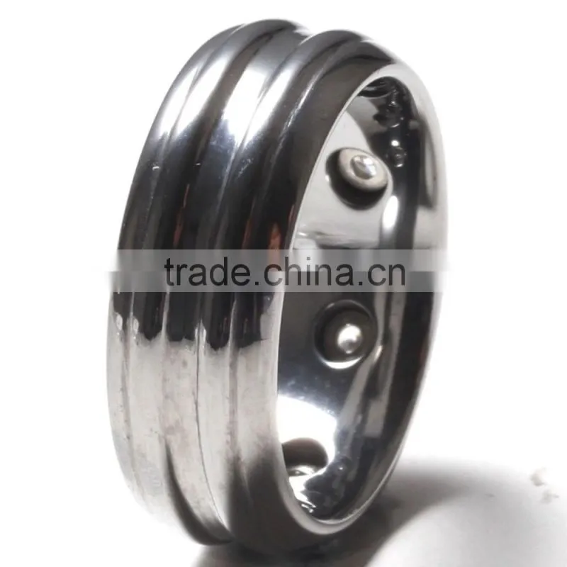 Wholesale fashion jewelry grooved tungsten carbide wedding rings