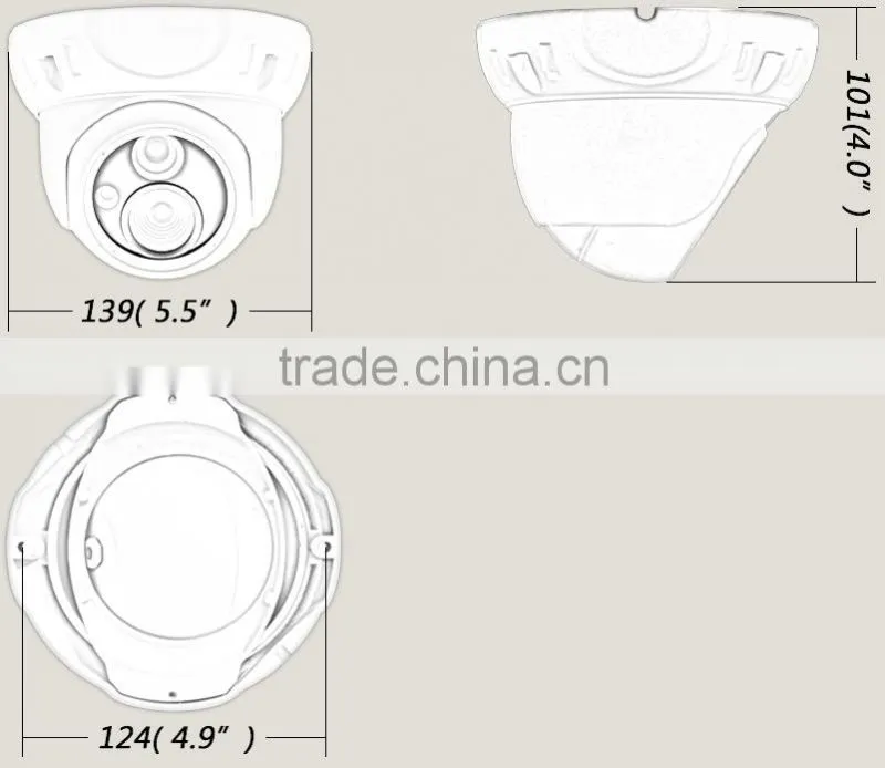 IW-A6017HD-HC DC12V Powered IR Vandal CMOS Dome Camera