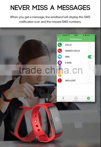 2016 Bluetooth 4.0 Bracelet, fitness smart activity tracker, motion detection