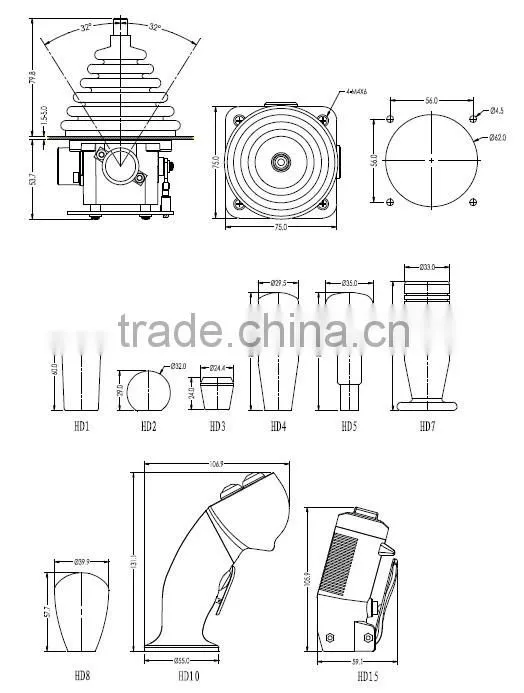 YJ100 industrial joystick Master controller / potentiometer joystick