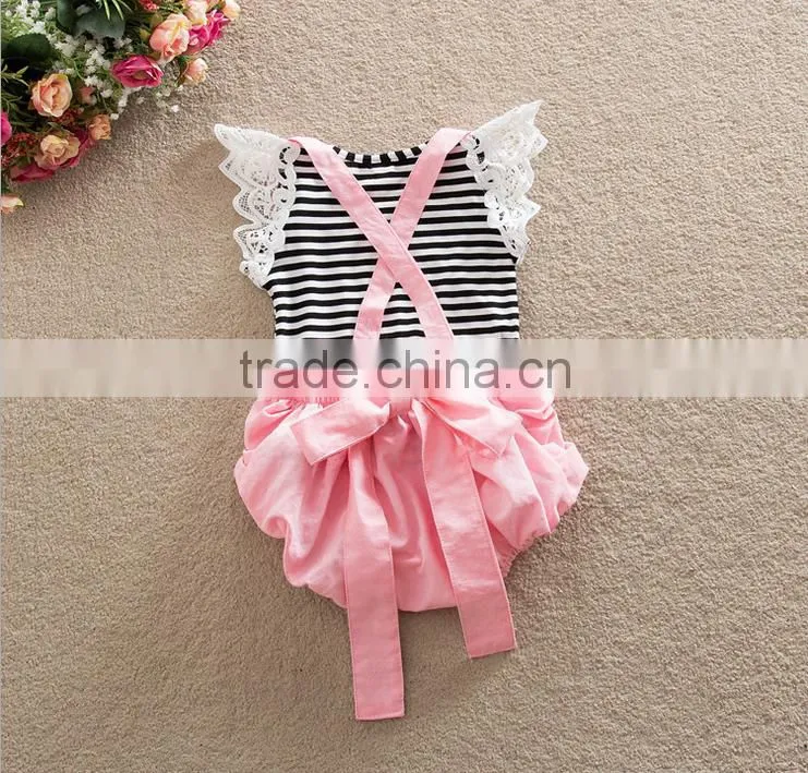 2016 new design hot sale two set promotional words printing baby romper cute baby clothes