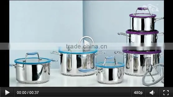 10pcs induction frypan saucepan casserole stainless steel pot non stick cookware
