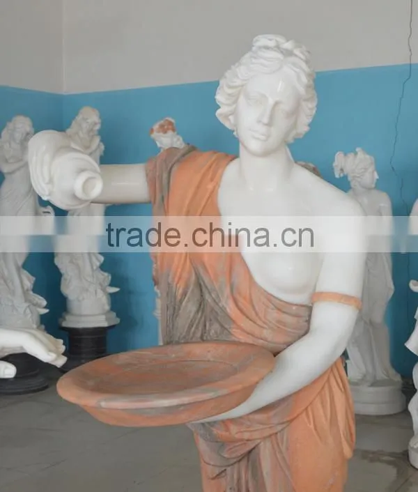 Hand Carved Life Size Marble Statue of Apollo Bath