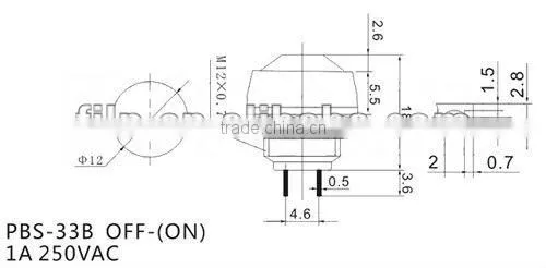 YL6-18 mushroom red mini push button switch on off