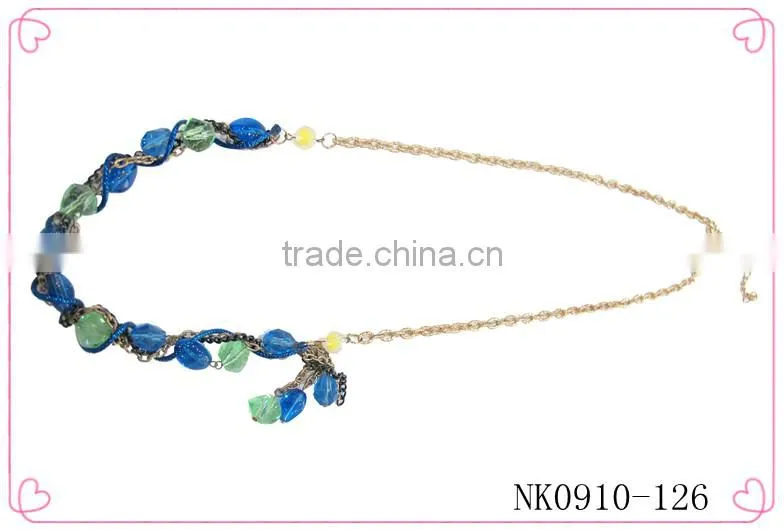Stainless steel chain necklace with an blue eye,pendant necklace for girls
