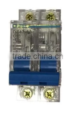 2P mini circuit breaker with transparent cover DZ47-63 40-63A