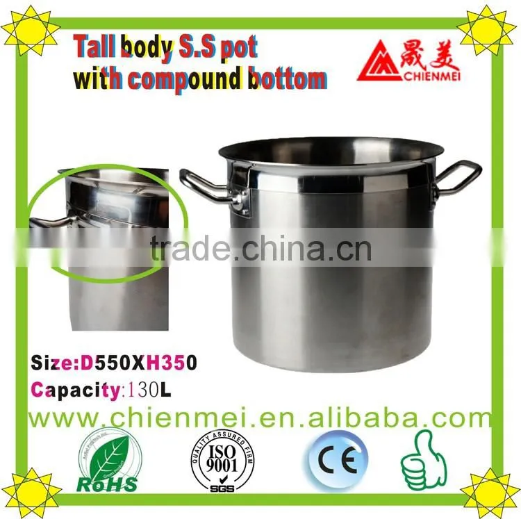 03 style Professional quality short Body Large commercial Stock Pot/commercial cooking pot/outdoor pot metal