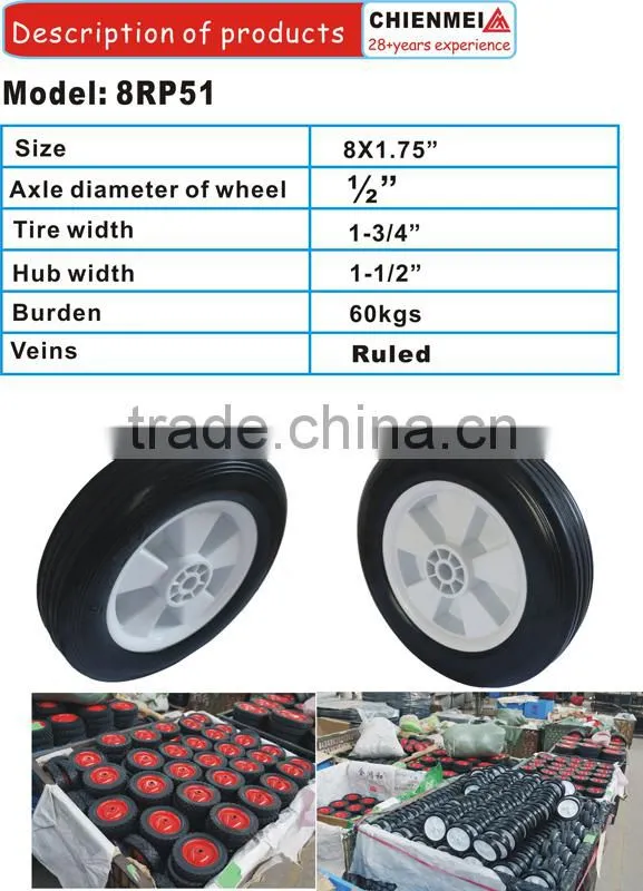 White Plastic Rubber Lawnmower Lawn Push Mower Wheel 8+ inch diameter