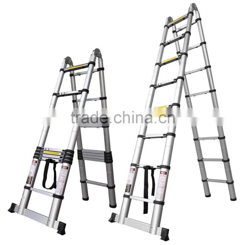 3.2m,3.85m ,4.4m,5m Telescopic Ladder with Unique Integral Safety Stabiliser and Heavy Duty Carry Bag