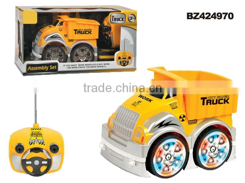 2 channels self assemble toys remote control dump truck