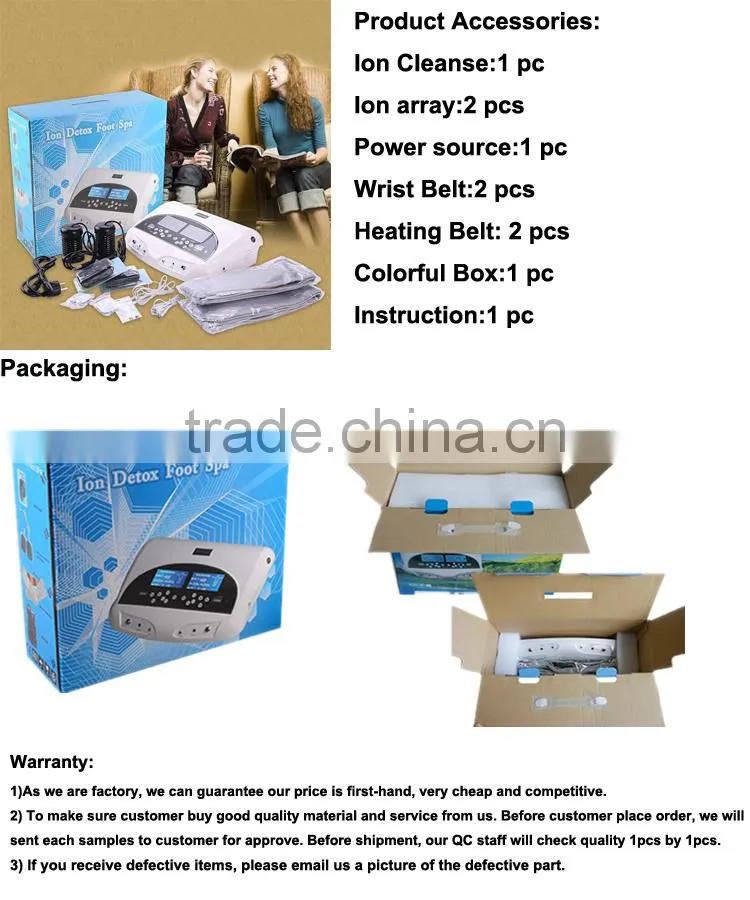 2017 Dual iron detox foot spa With Dual system of detoxification spa