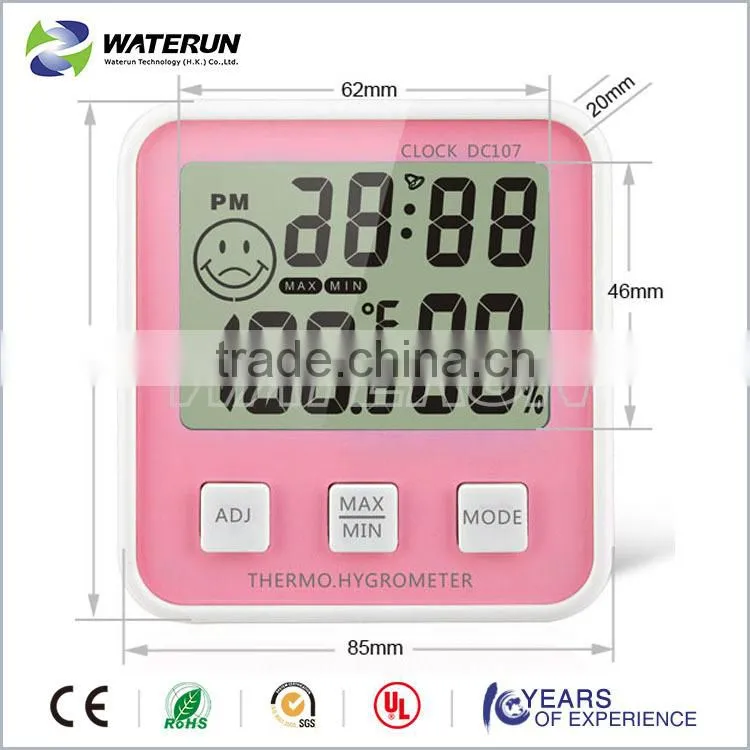 Hot sale Mini Digital Alarm Clock Thermometer Testing Indoor Humidity and Temperature