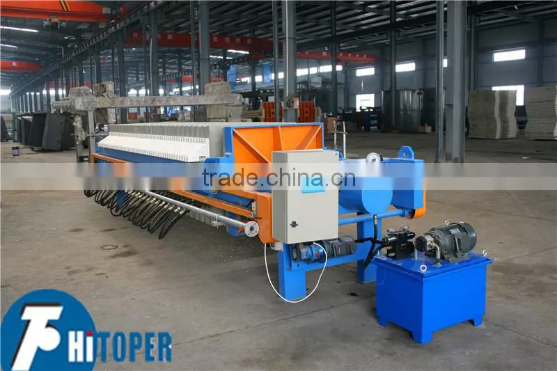 sludge drying process, recessed chamber filter press, once opened automatic filter press