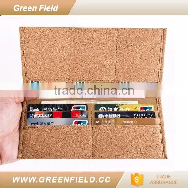 Green Field natural vegan cork fabric wallet purse card holder