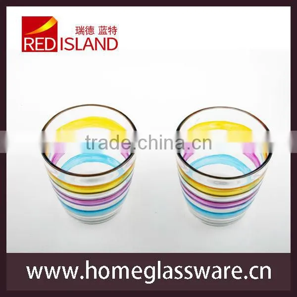 glass manufactory supply 8oz glass cup, hand -painted drinking glass tumbler,