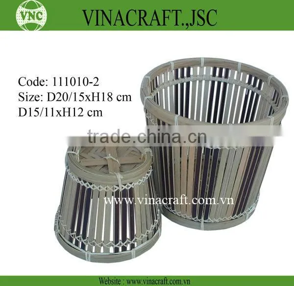 Hot sales bamboo waste basket in corlor for kitchen