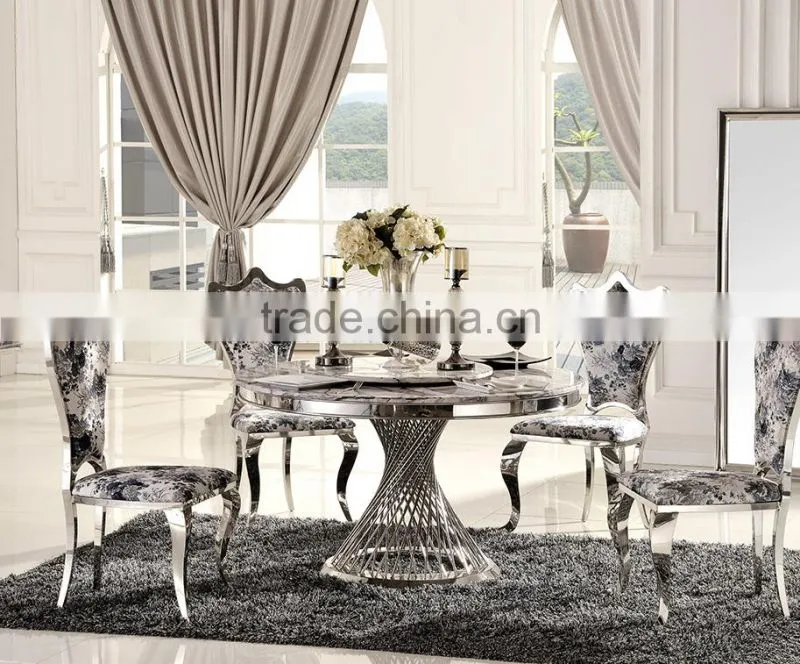 TH381 Hot sale modern marble stainless steel dining table