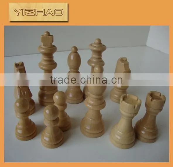 Solid wooden chess set