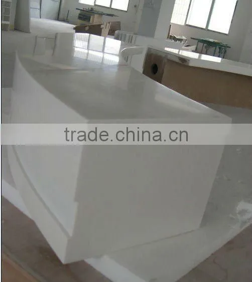 Custom sized Glacier white Acrylic solid surface table top