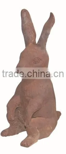 Cast Iron Vivid Metal Rabbit Statue