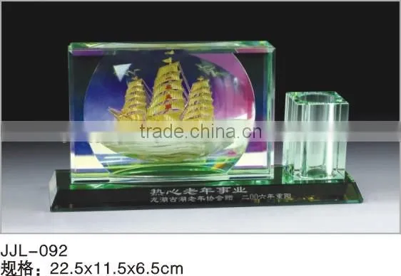 crystal office pencil holder