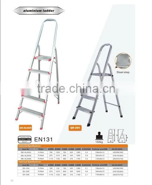 Steel step aluminum ladder