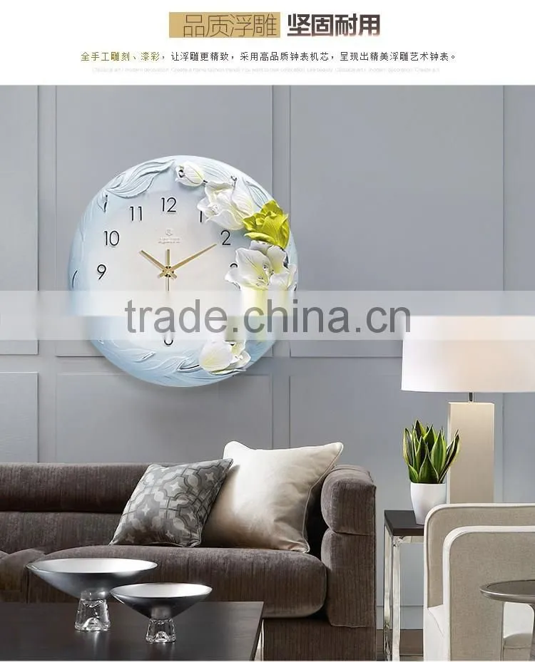 M0010 Momoda Living room Creative modern fancy elegant 3D flower wall clock Quiet quiet quartz decoration large wall clock