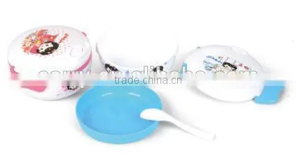 Plastic large round double lunch boxes/Insulation boxes