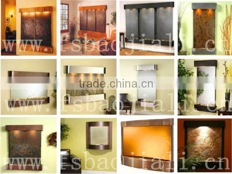 Restaurant indoor wall mounted water wall decorative glass mirror