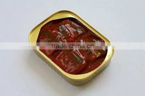 Canned herring fish in tomato sauce
