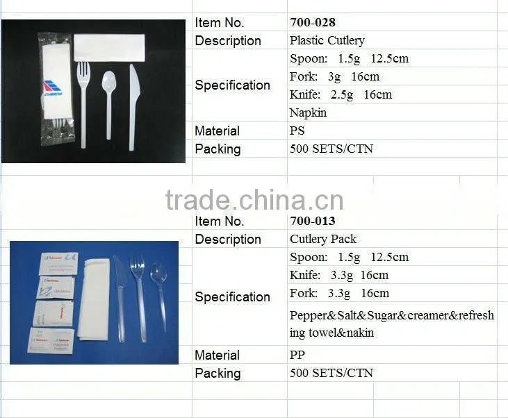 airline cutlery kit 10 in 1