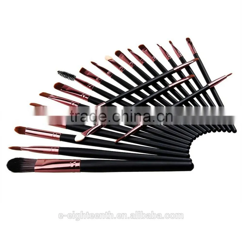 20 Pcs Pro Makeup Set Powder Foundation Eyeshadow Eyeliner Lip Cosmetic Brushes