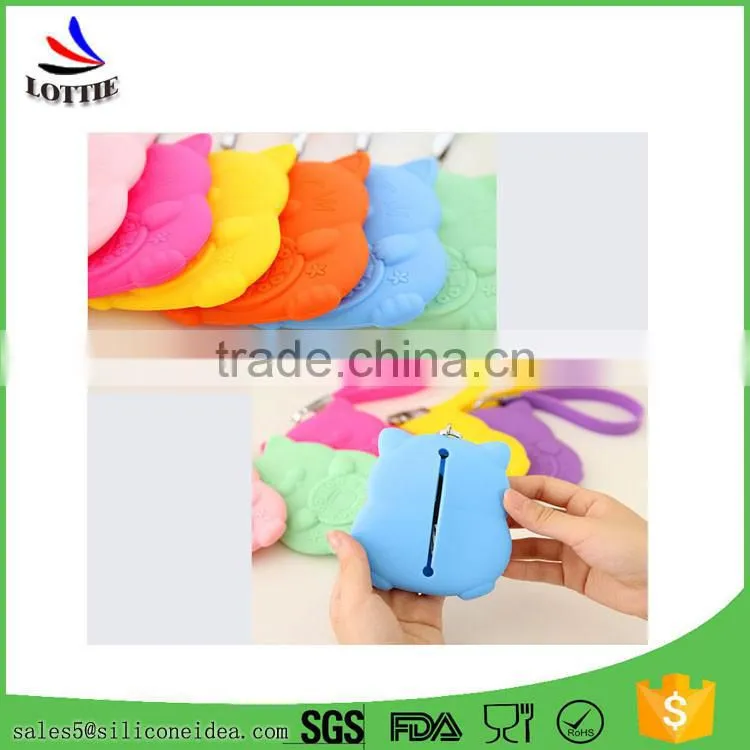 Flexible Silicone Card bag lovely silicone key bag /cute key holder wallet