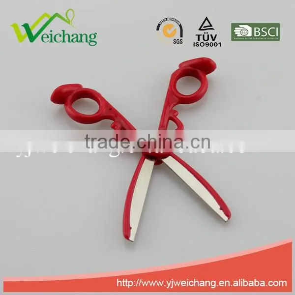 WCSC216 premium novelty wholesale soft handle colorful school children plastic scissors with funny shape stander