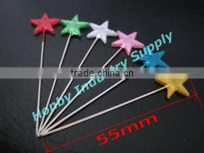 Fashion star shaped plastic head pearl straight pin