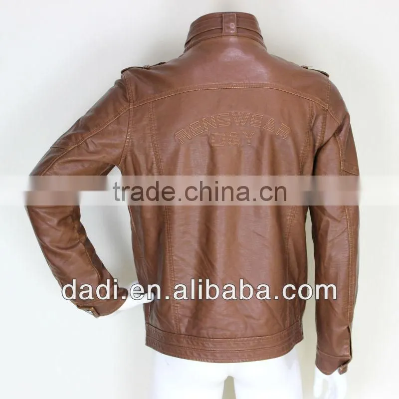 Fashion Orange Leather Jacket For Men