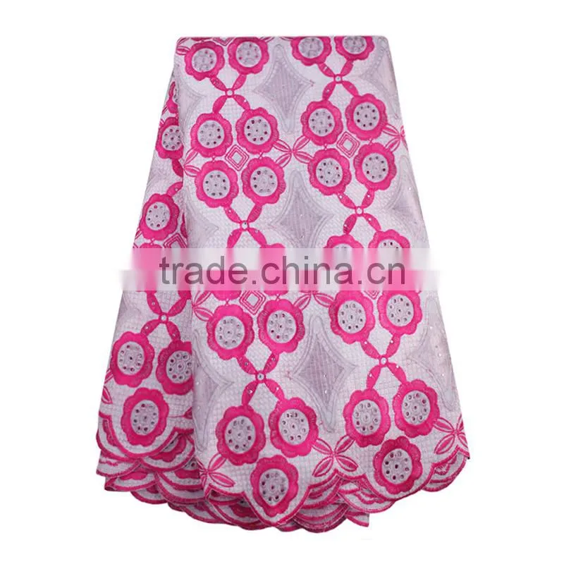 Bestway Peach Lace Fabric African 2017 Swiss Voile Lace For Wedding Dress
