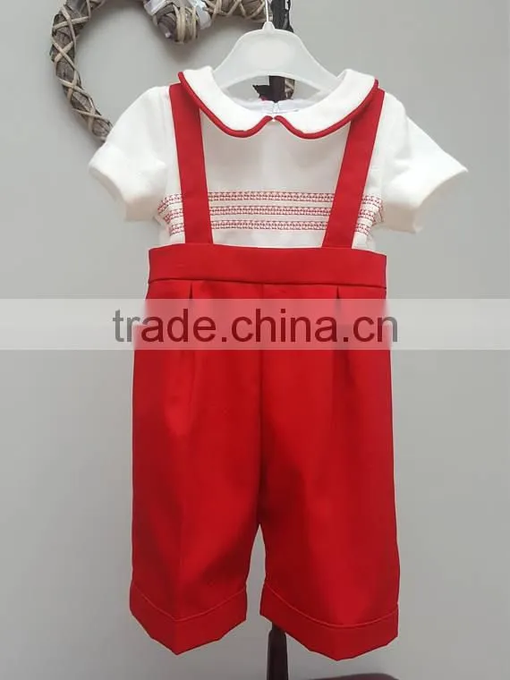 Wholesale Spanish Baby clothes for 1year old with Red Embroiderey