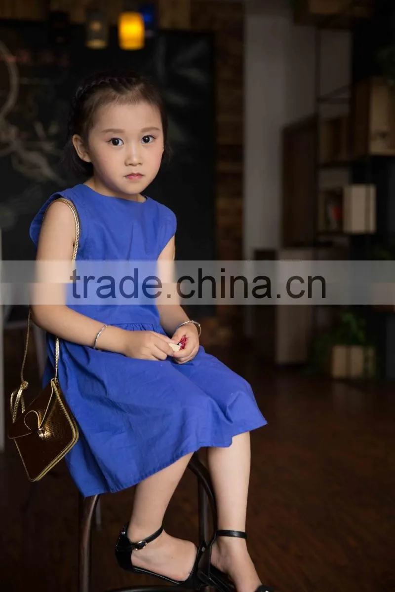 COOL KID ZONE 2016 sleeveless modern cotton linen breathable children summer girls linen dress