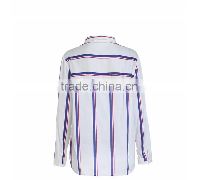 Fashionable Ladies Strip Viscose Casual Formal Blouse And Pants