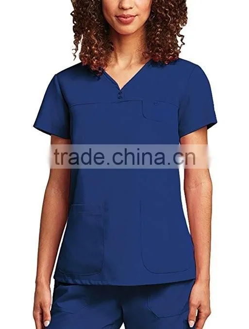 Colorful 2017 custom fashionable Scrub Top nurse hospital uniforms medical scrubs designs