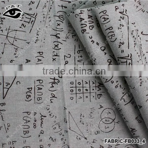 1.50m Preppy Style Formula & Equation Pattern Linen/Cotton Canvas Fabric Zakka Patchwork Fabric