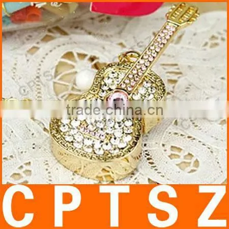 Violin Shape Diamond Jewelry USB 2.0 Flash Memory Stick Pen Drive, Gift