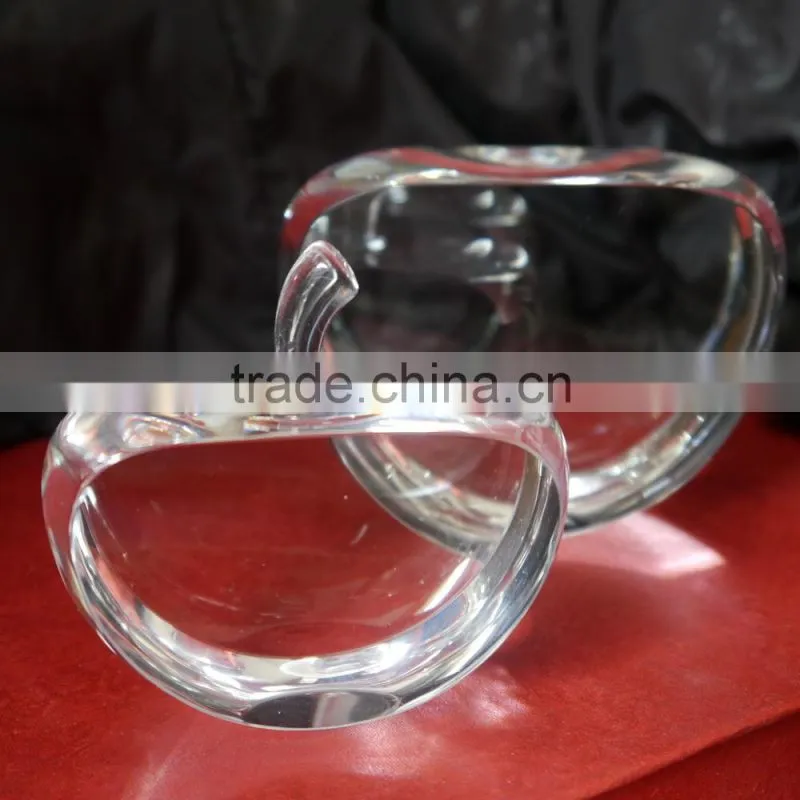3D laser carving Crystal Apple for wedding gifts and home decorations