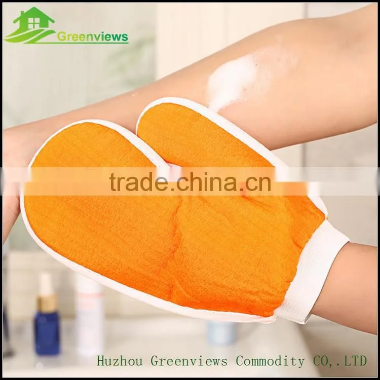 Rayon sponge thumb exfoliating bath glove cleaning brush glove for sponge cleaning