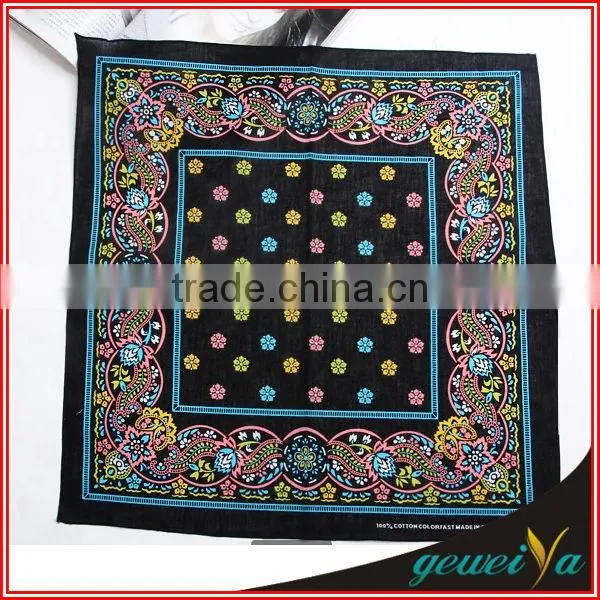 Fashion Flower Printing Cotton Ladies Handkerchief