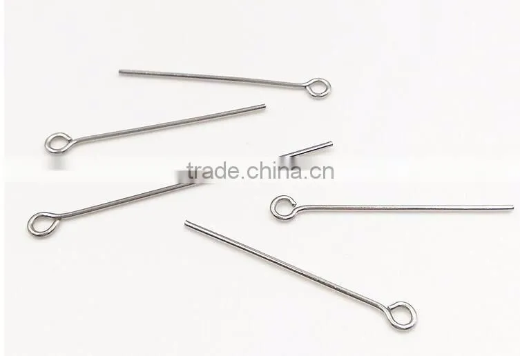 Stainless Steel DIY Jewelry Finding Silver Tone Wire Eye Pins Findings